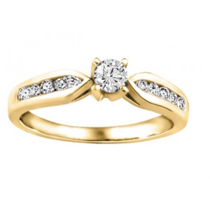 Ladies' ring yellow gold, Canadian diamonds